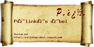 Pálinkás Ábel névjegykártya